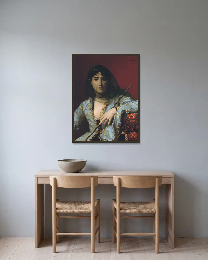 Zasłonięta Czerkieska, Jean-Léon Gérôme w ramie na ścianie