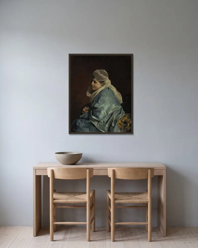 Kvinna från Konstantinopel av Jean-Léon Gérôme inramad på en vägg