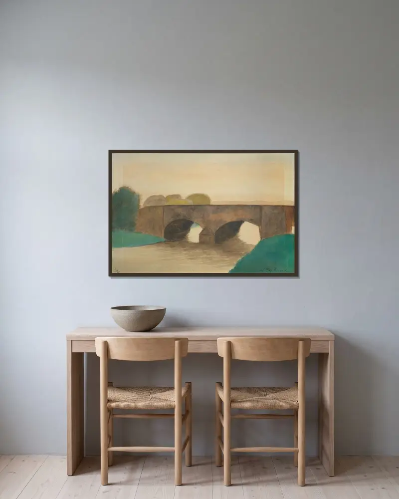 Bro av Léon Spilliaert inramad på en vägg