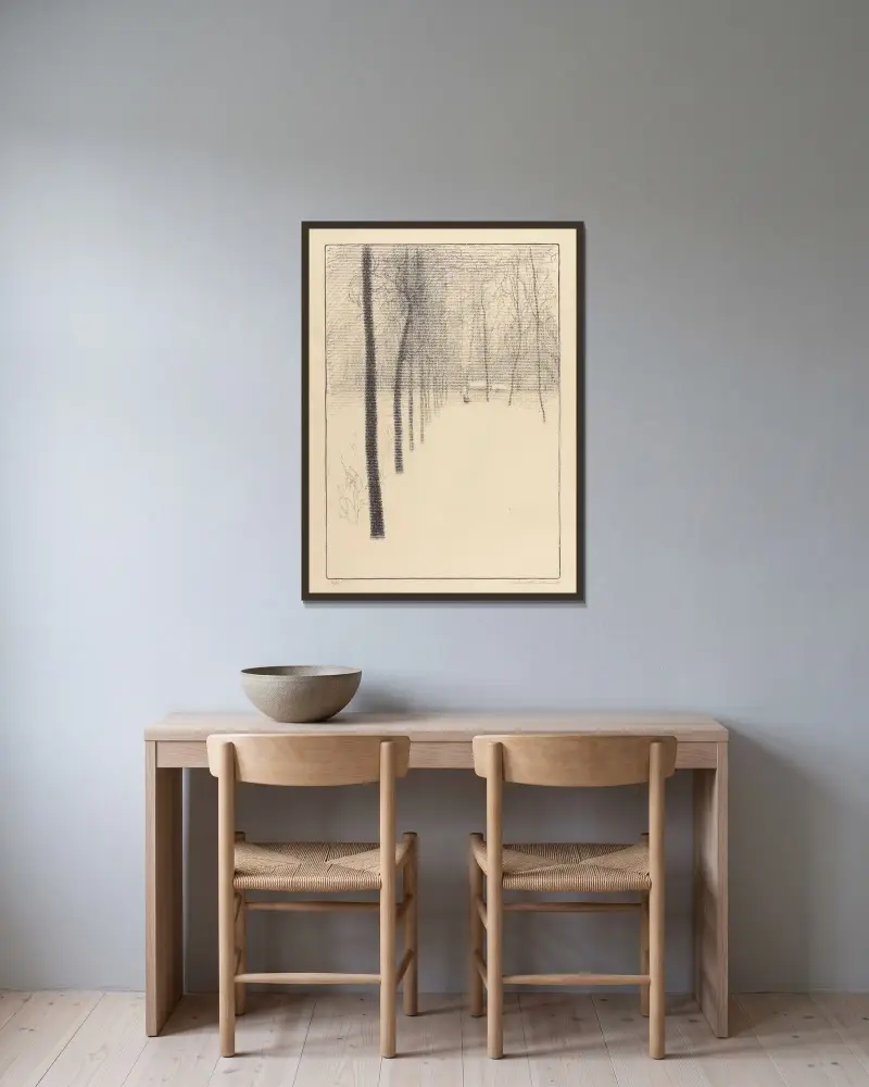 Drivved av Léon Spilliaert inramad på en vägg