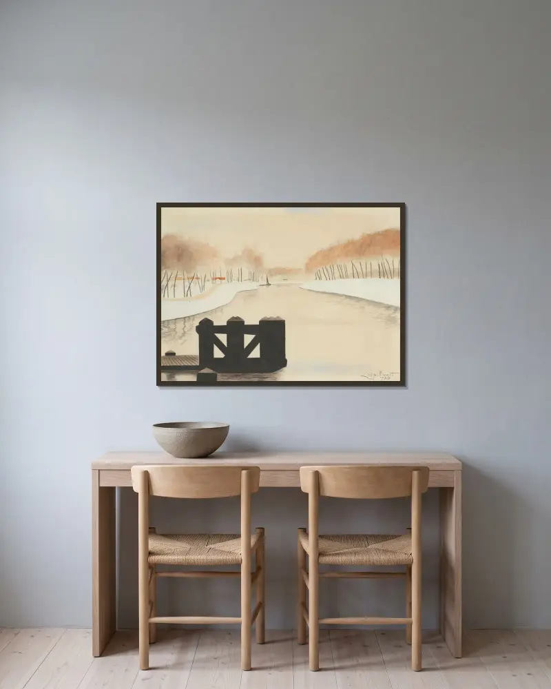 De Keignaertkreek in Zandvoorde av Léon Spilliaert inramad på en vägg