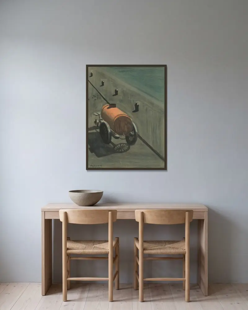 De waterkar av Léon Spilliaert inramad på en vägg