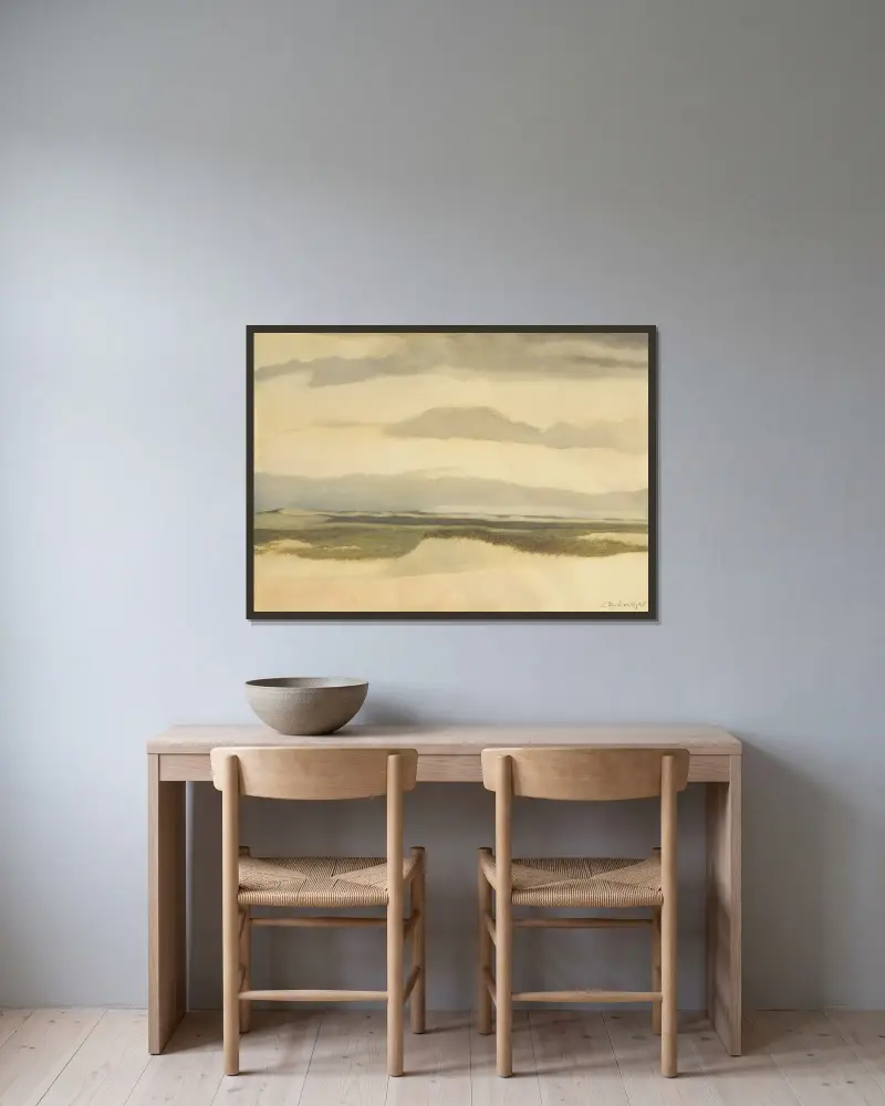 Dyner av Léon Spilliaert inramad på en vägg