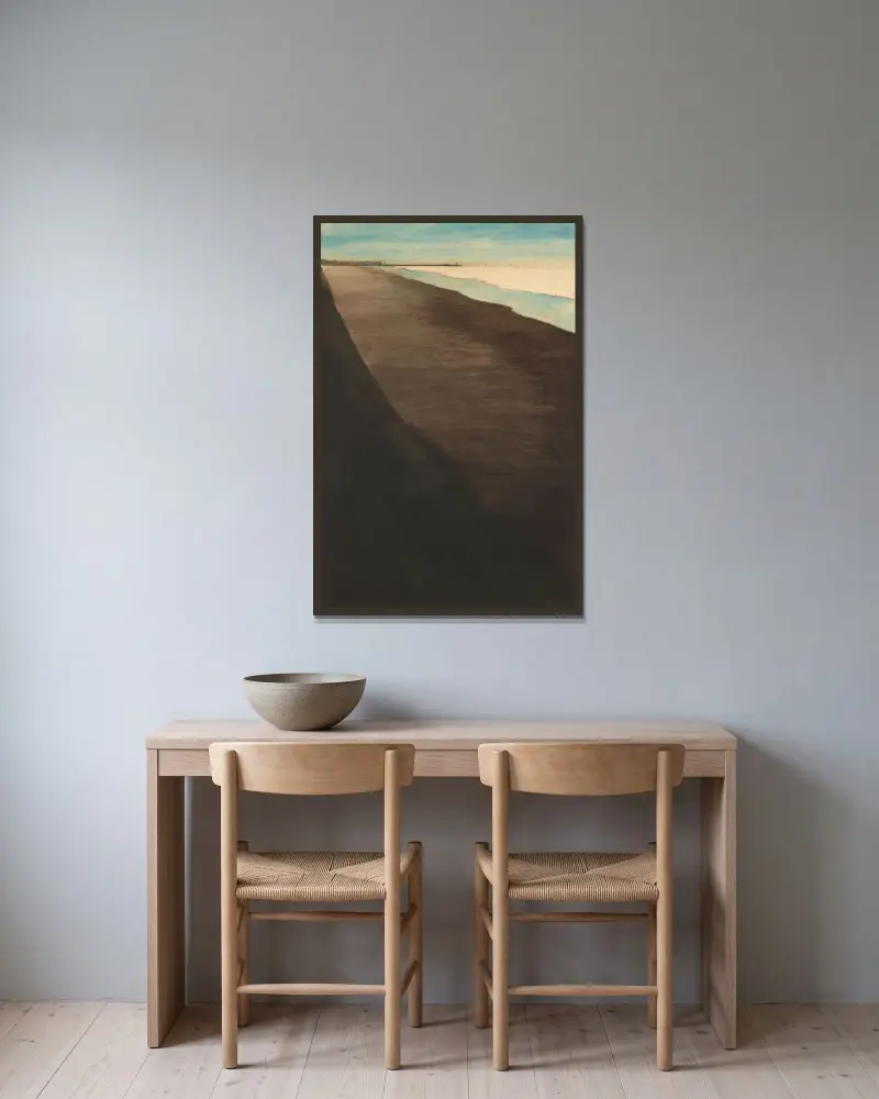 Stranden av Léon Spilliaert inramad på en vägg