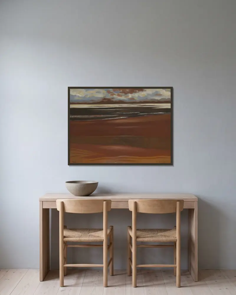 Marine av Léon Spilliaert inramad på en vägg