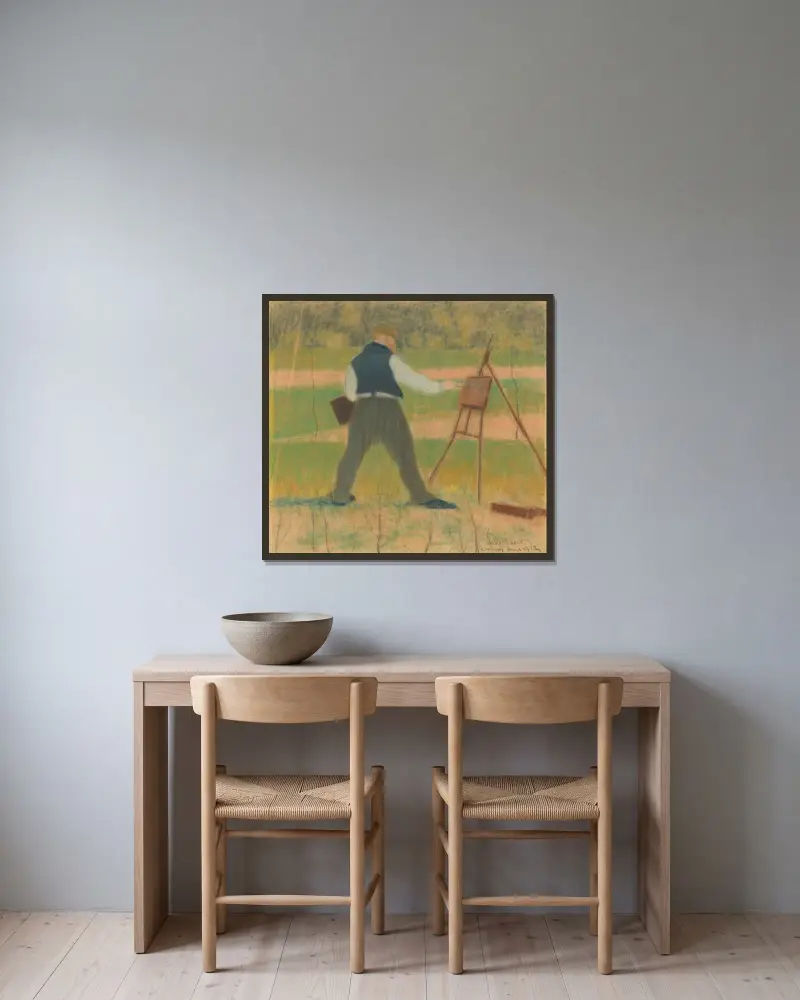 Permeke painting in the country av Léon Spilliaert inramad på en vägg