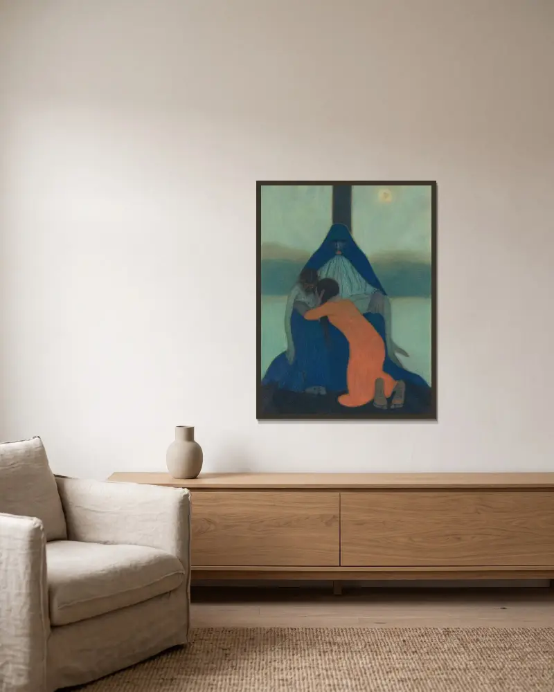 Piétà von Léon Spilliaert gerahmt an einer Wand