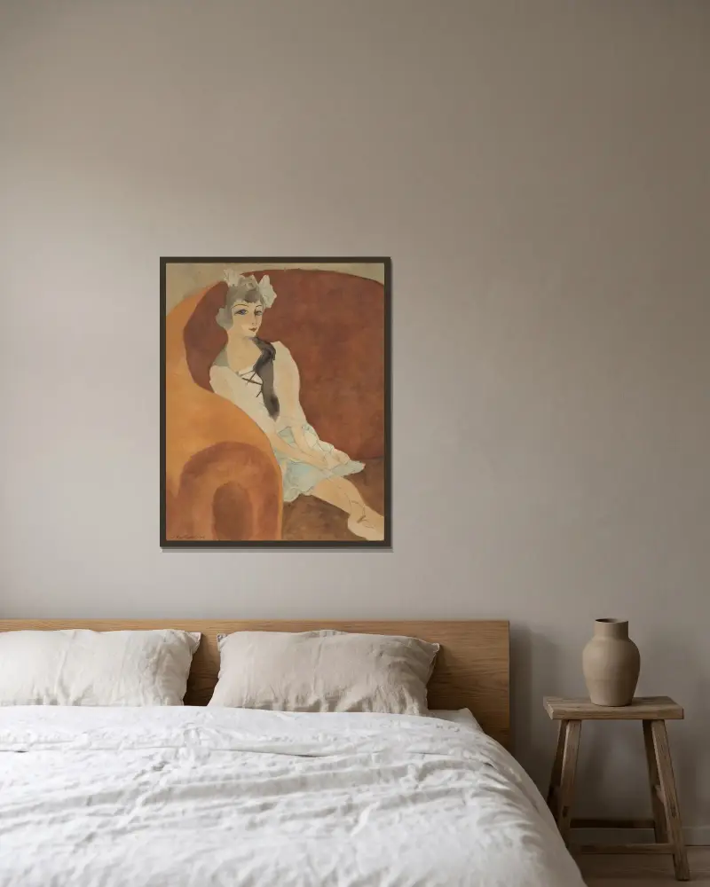 Pop in zetel av Léon Spilliaert inramad på en vägg