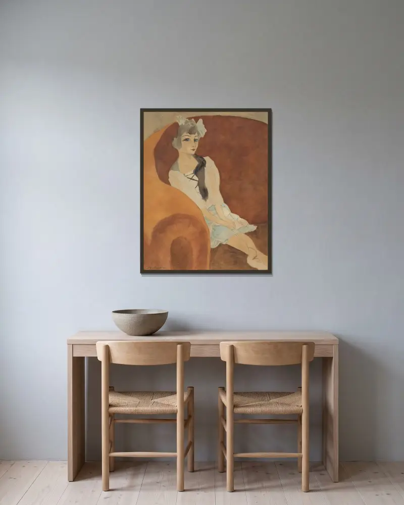 Pop in zetel av Léon Spilliaert inramad på en vägg