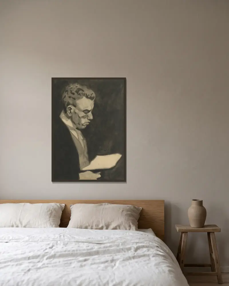 Porträtt av min bror av Léon Spilliaert inramad på en vägg