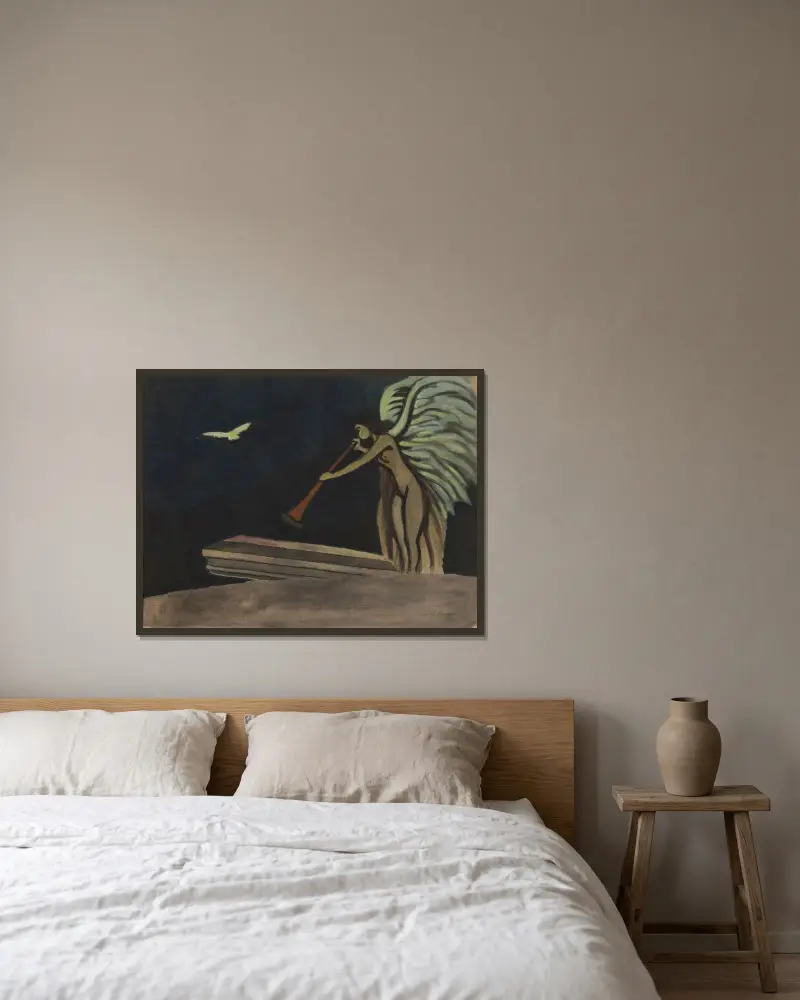 Uppståndelsen av Léon Spilliaert inramad på en vägg