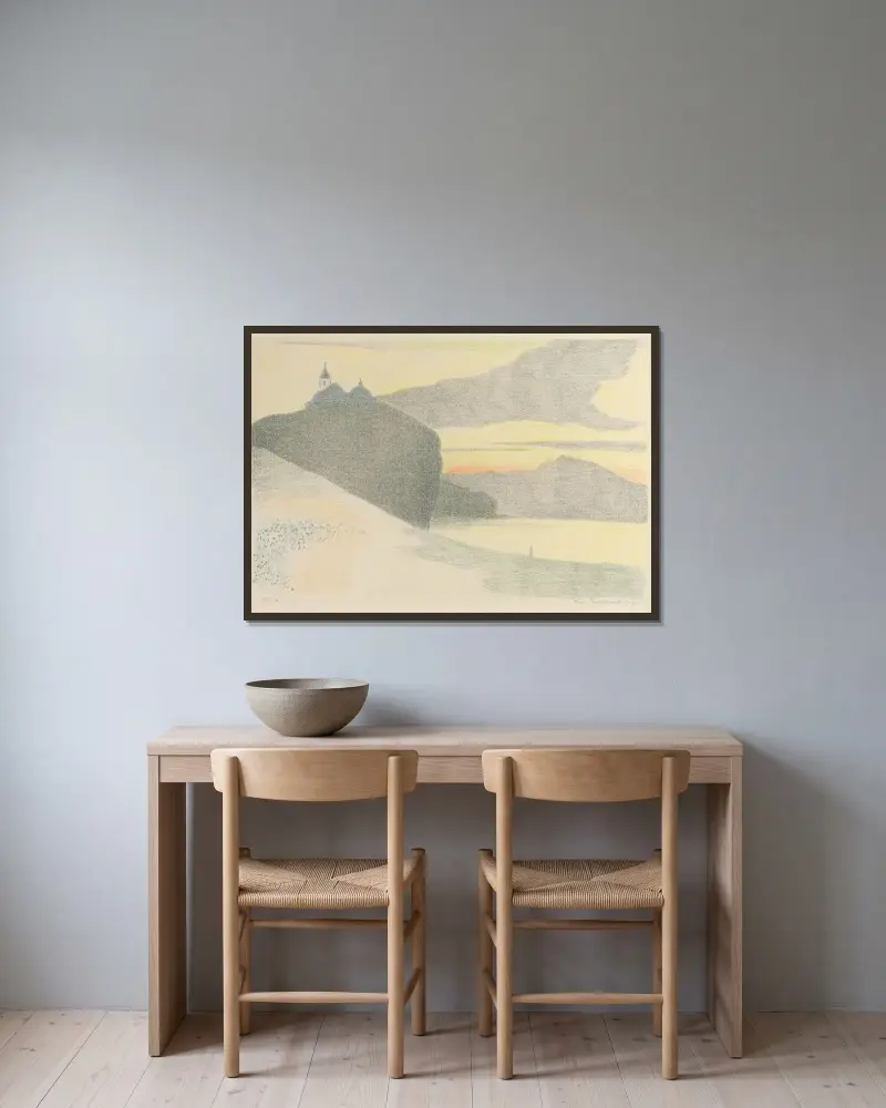 Rötter vid vattnet av Léon Spilliaert inramad på en vägg