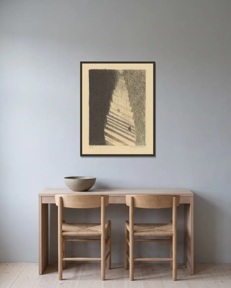 Brabantska platser 1 av Léon Spilliaert inramad på en vägg