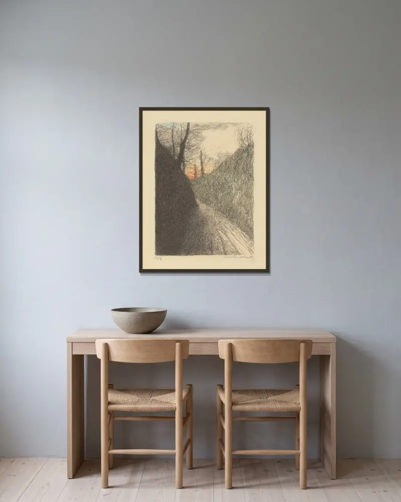 Brabantska platser 2 av Léon Spilliaert inramad på en vägg