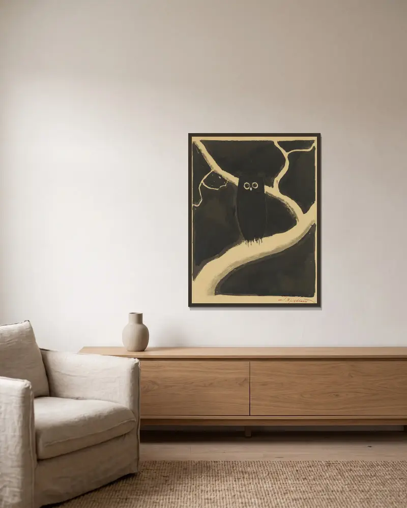 Sova, Léon Spilliaert v rámu na stěně