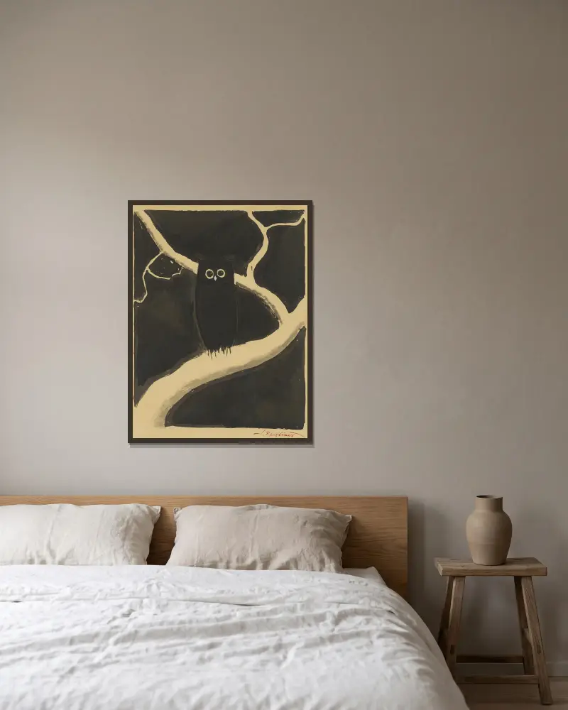 Sova, Léon Spilliaert v rámu na stěně