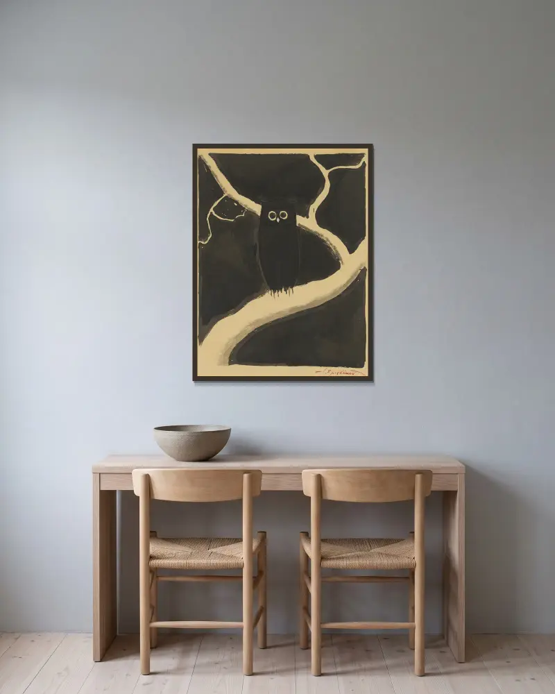 Sova, Léon Spilliaert v rámu na stěně