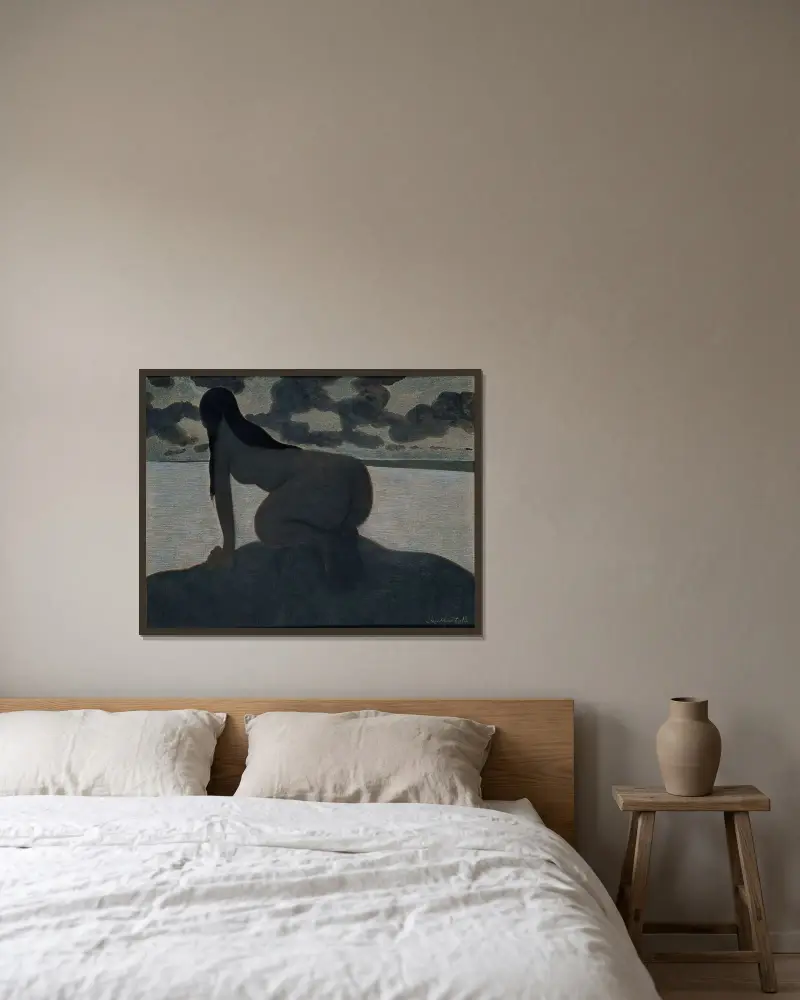 Floden av Léon Spilliaert inramad på en vägg