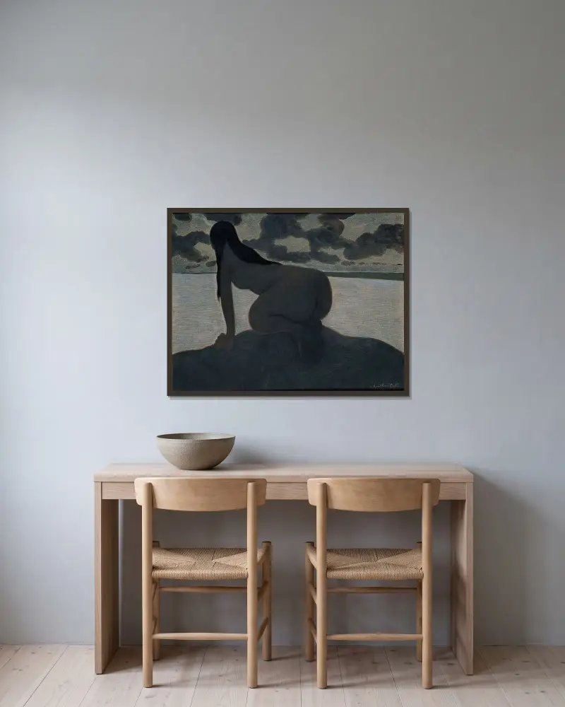 Floden av Léon Spilliaert inramad på en vägg