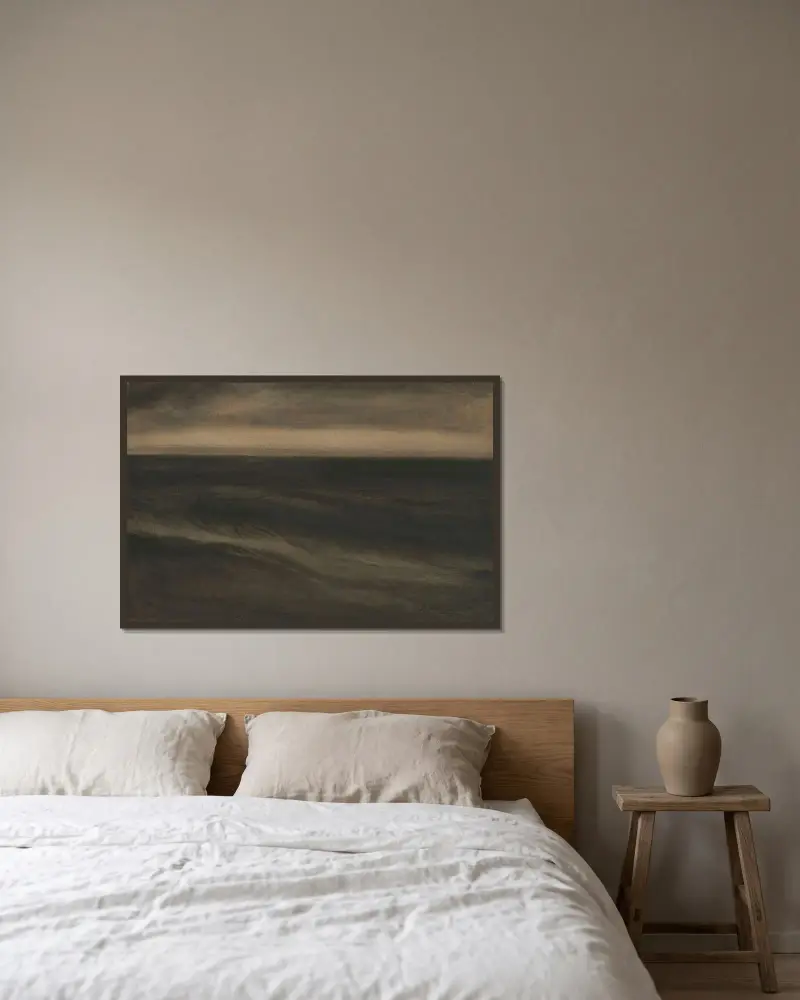 Zwarte marine av Léon Spilliaert inramad på en vägg