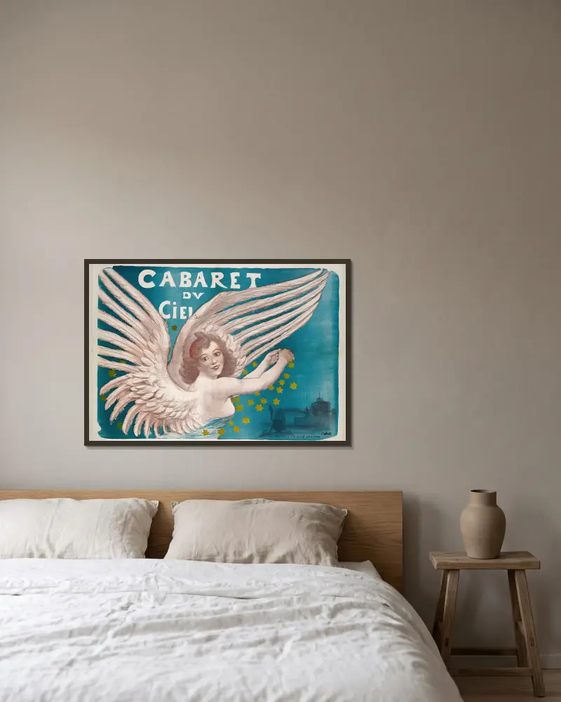 Cabaret Du Ciel von Adolphe Léon Willette gerahmt an einer Wand