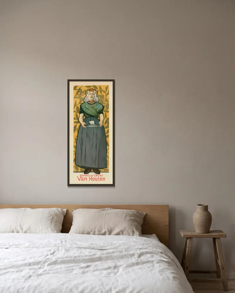 Cacao Van Houten von Adolphe Léon Willette gerahmt an einer Wand