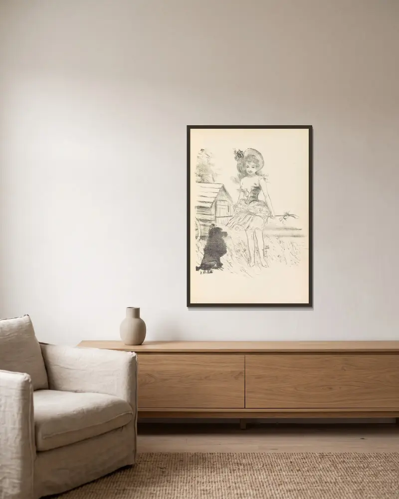Warum von Adolphe Léon Willette gerahmt an einer Wand