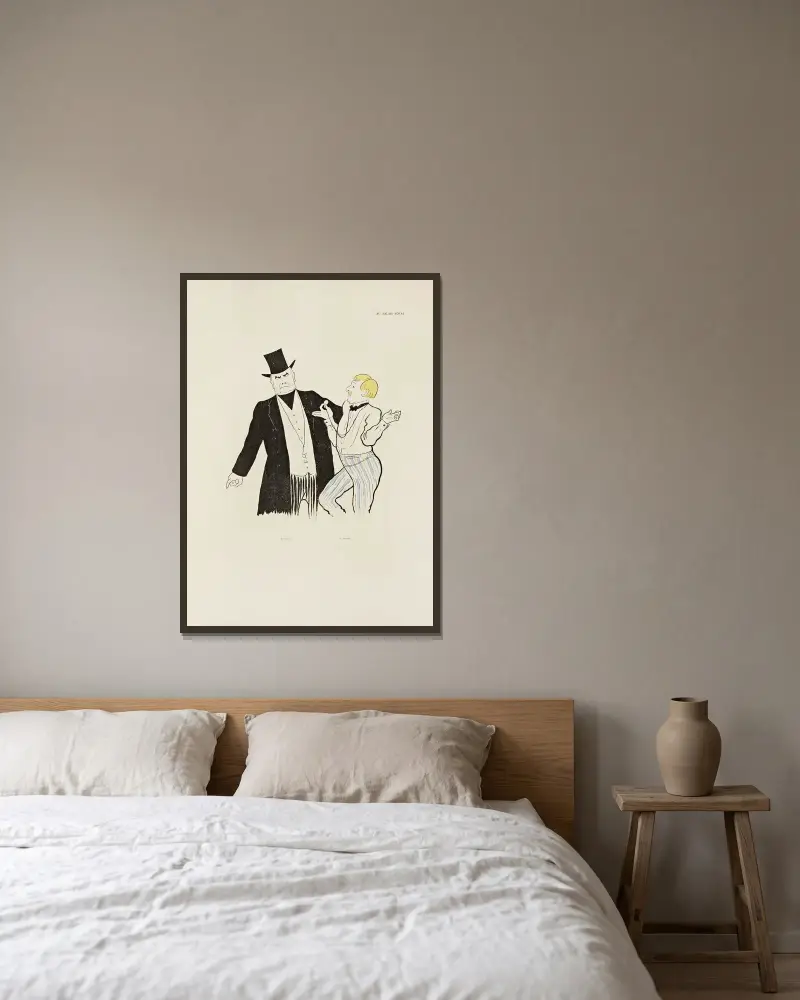 70 teckningar av Cappiello, plansch 22 av Leonetto Cappiello inramad på en vägg