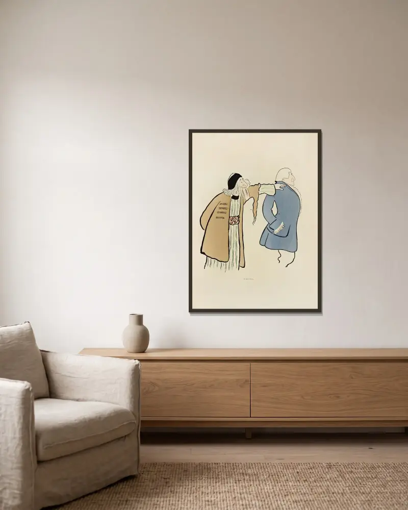 70 Zeichnungen von Cappiello, Taf. 59 von Leonetto Cappiello gerahmt an einer Wand