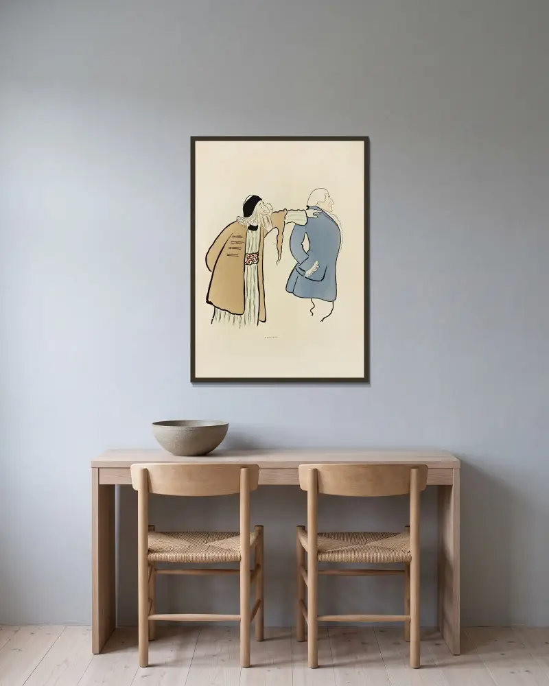 70 Zeichnungen von Cappiello, Taf. 59 von Leonetto Cappiello gerahmt an einer Wand