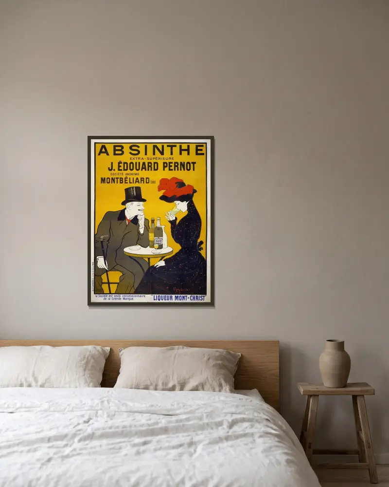 Absinthe extra-supérieure J. Édouard Pernot av Leonetto Cappiello inramad på en vägg