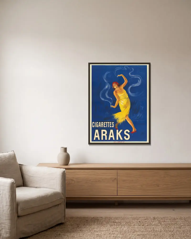 Cigarettes Araks von Leonetto Cappiello gerahmt an einer Wand