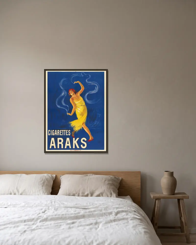 Cigarettes Araks von Leonetto Cappiello gerahmt an einer Wand