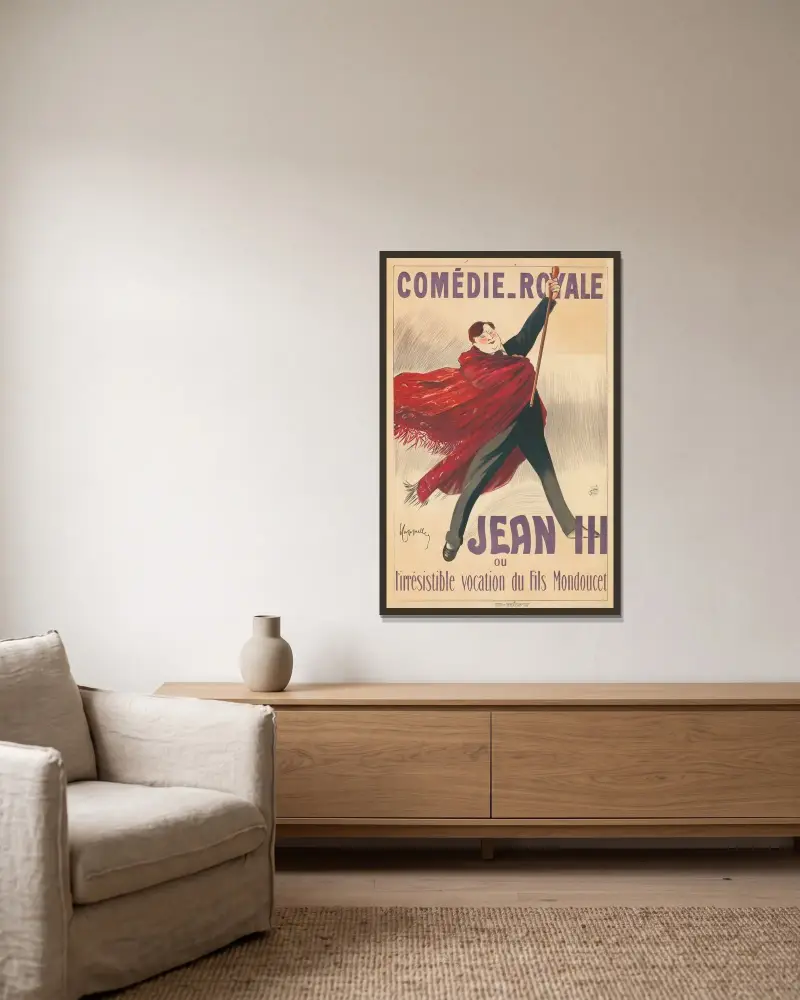 Comédie Royale. Jean III av Leonetto Cappiello inramad på en vägg