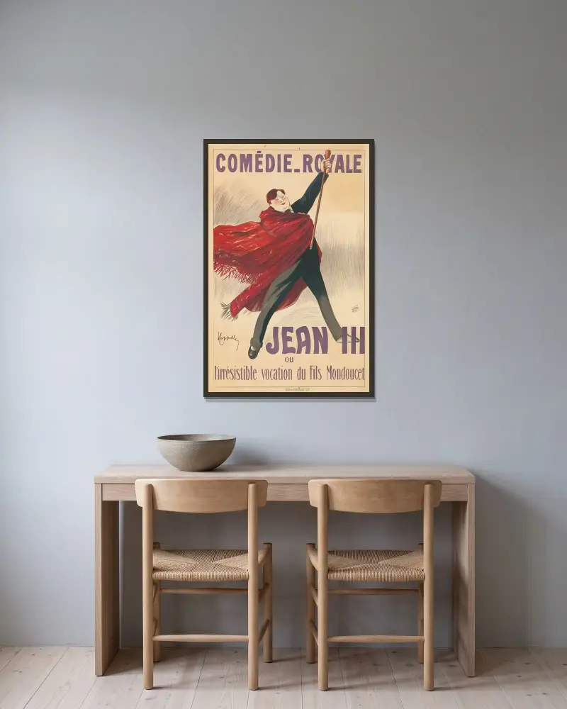 Comédie Royale. Jean III av Leonetto Cappiello inramad på en vägg