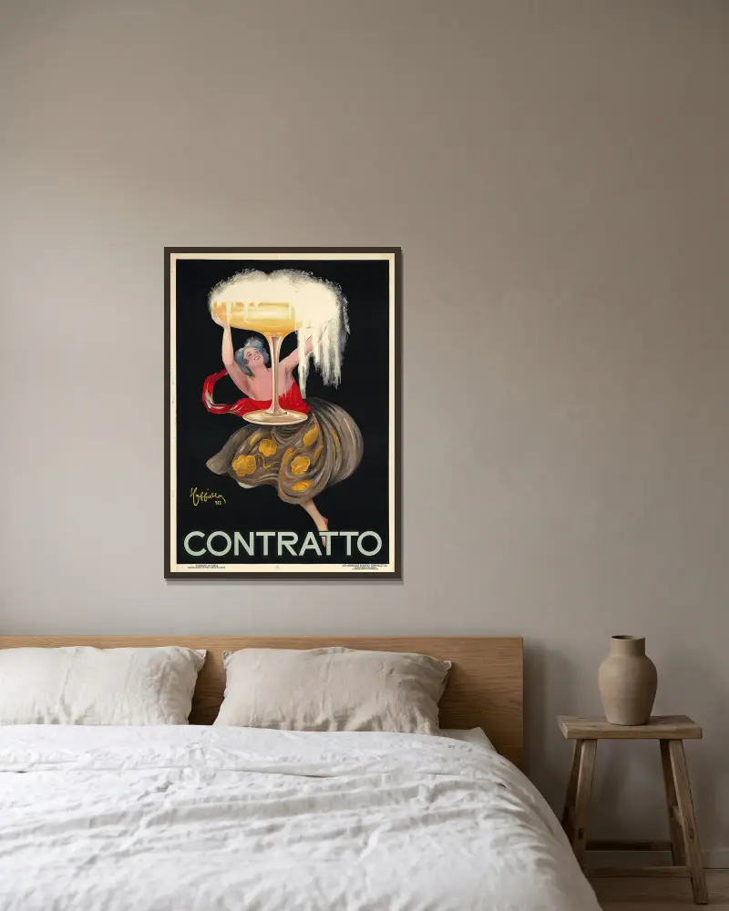 Contratto von Leonetto Cappiello gerahmt an einer Wand