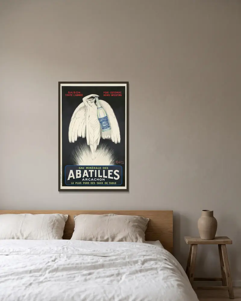 Eau Minérale des Abatilles av Leonetto Cappiello inramad på en vägg