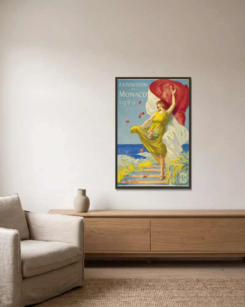 Výstava v Monaku, Leonetto Cappiello v rámu na stěně