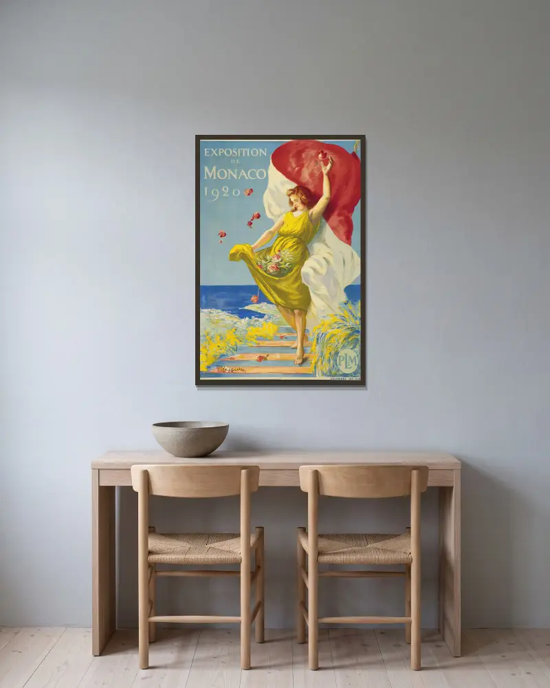 Výstava v Monaku, Leonetto Cappiello v rámu na stěně