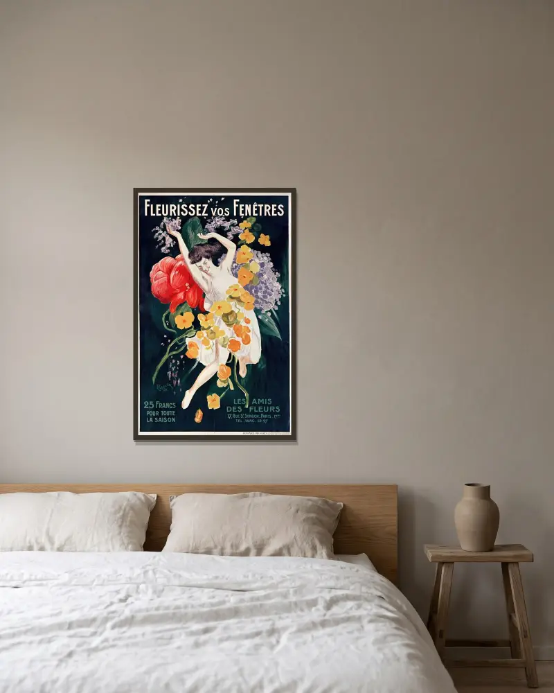 Gör era fönster blommande av Leonetto Cappiello inramad på en vägg