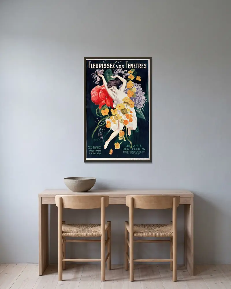 Gör era fönster blommande av Leonetto Cappiello inramad på en vägg