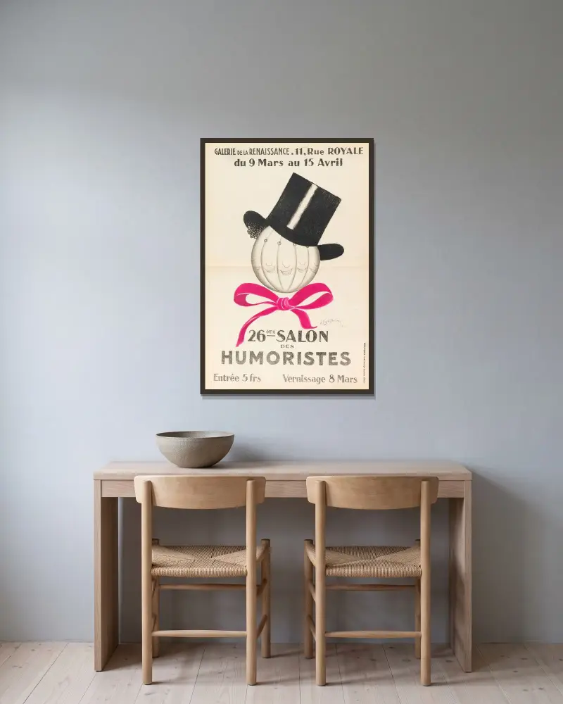 Galerie De La Renaissance. 11, Rue Royale Du 9 Mars Au 15 Avril 26ème Salon Des Humoristes av Leonetto Cappiello inramad på en vägg