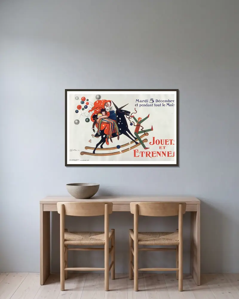 Jouets et étrennes av Leonetto Cappiello inramad på en vägg