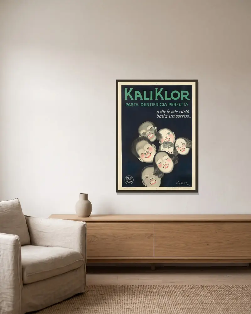 Kali Klor av Leonetto Cappiello inramad på en vägg