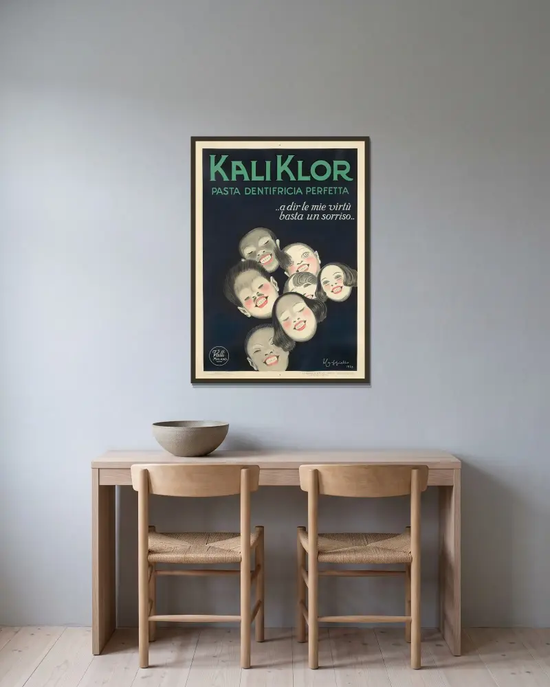 Kali Klor av Leonetto Cappiello inramad på en vägg