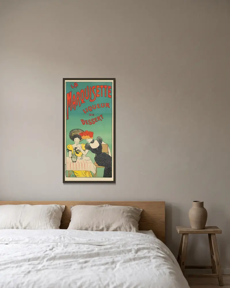 La Marquisette av Leonetto Cappiello inramad på en vägg