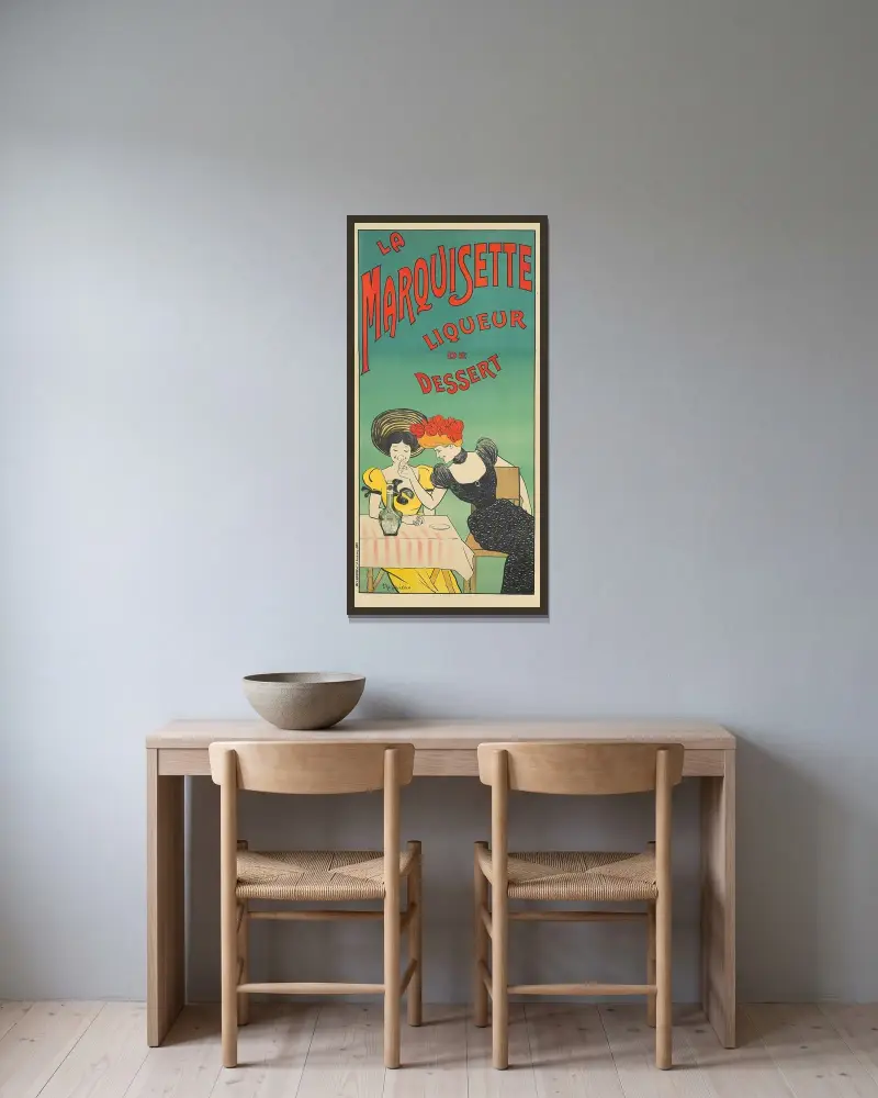 La Marquisette av Leonetto Cappiello inramad på en vägg