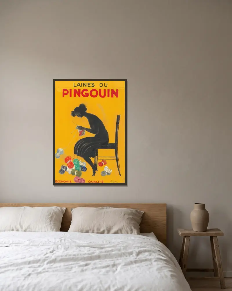 Pingvinens tyger av Leonetto Cappiello inramad på en vägg