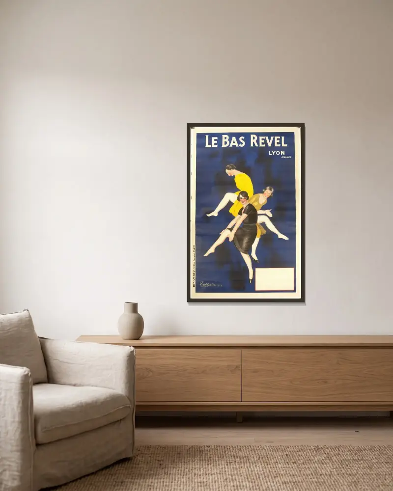 Le bas Revel av Leonetto Cappiello inramad på en vägg