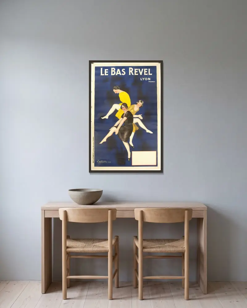 Le bas Revel av Leonetto Cappiello inramad på en vägg